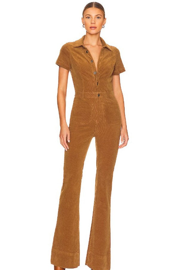 BOHO STRUCTURED CORDUROY JUMPSUIT W4330RIC