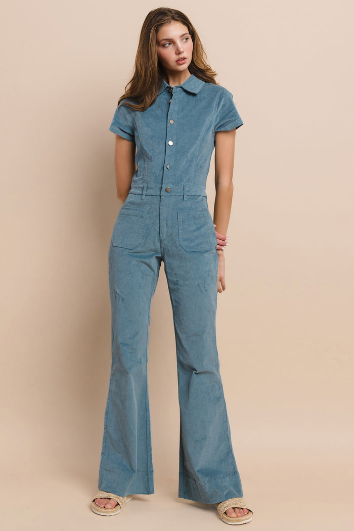 BOHO STRUCTURED CORDUROY JUMPSUIT W4330RIC