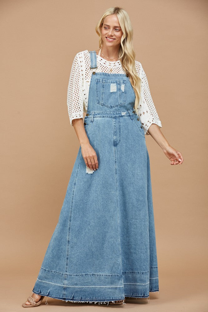 OVERALL DENIM MAXI DRESS W5324SIA