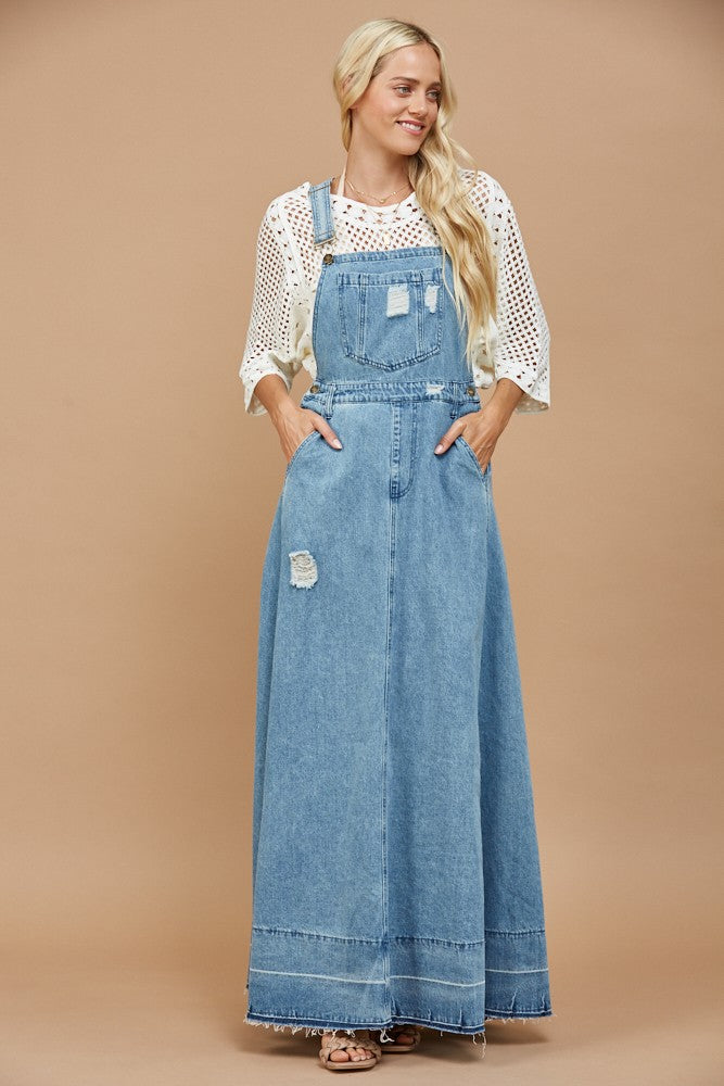 OVERALL DENIM MAXI DRESS W5324SIA