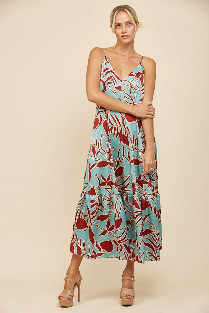 FLORAL MIDI DRESS W3073DC