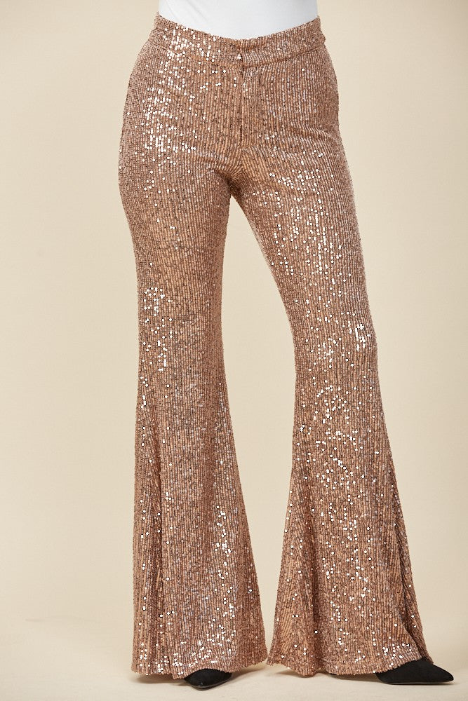 JUNIOR SEQUINS FLARED PANTS W2405PIA