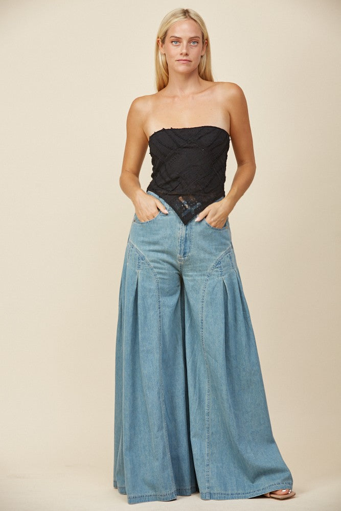 WIDE BOHO PALAZZO FIT JEANS W2436PIA