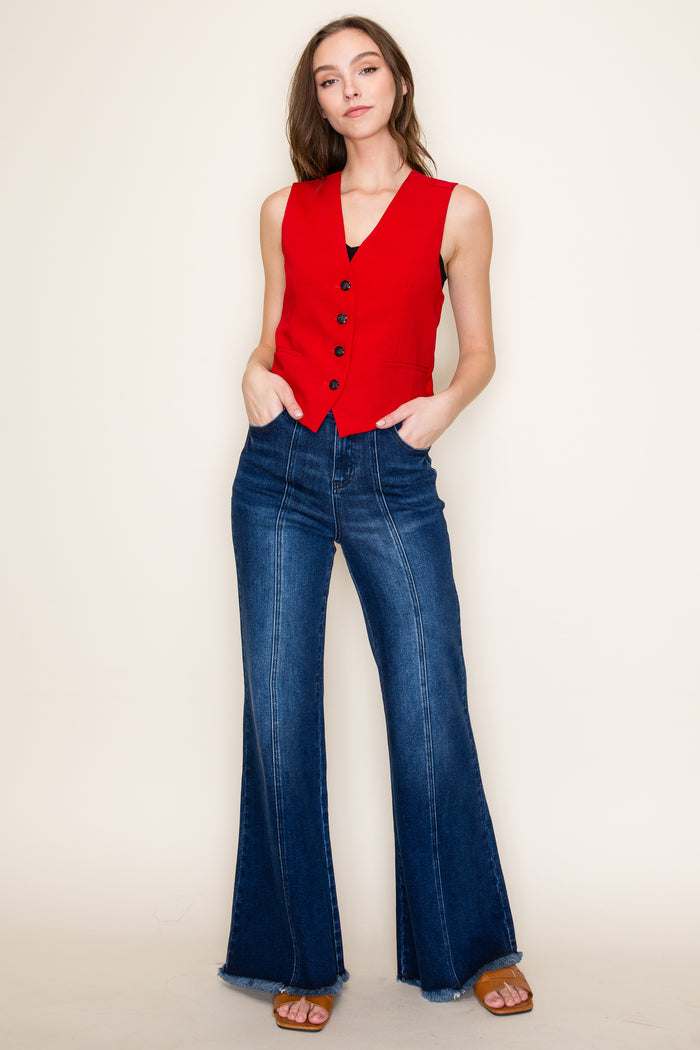 WIDE LEG PALAZZO FIT JEANS W2472PIC