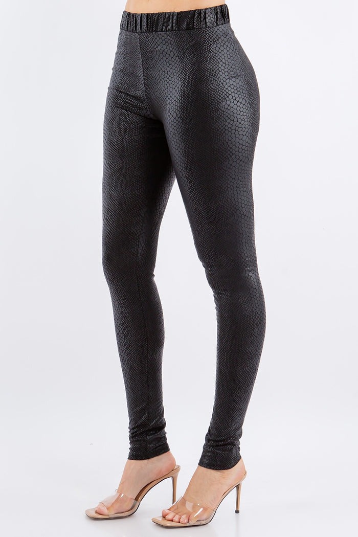 FAUX LEATHER ANIMAL PRINT LEGGINGS W2423PA