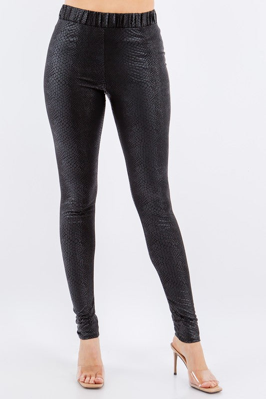 FAUX LEATHER ANIMAL PRINT LEGGINGS W2423PA